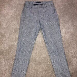 Loft - Grey Plaid Pants - Size 2